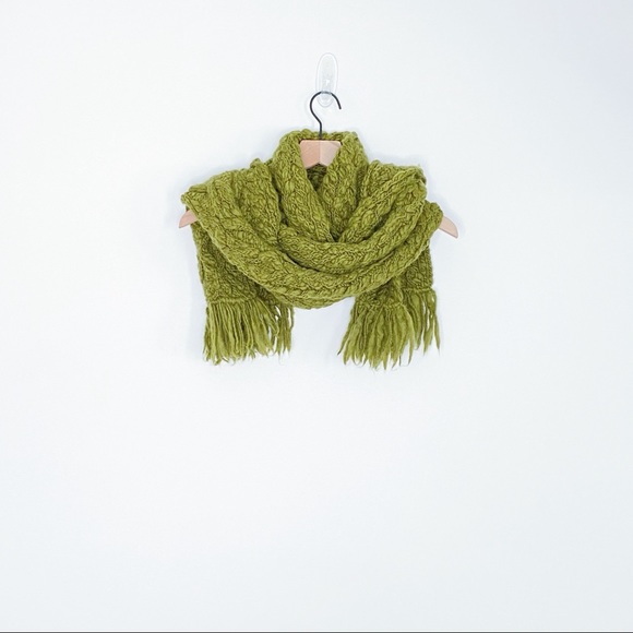 GAP Accessories - GAP Chunky Cable Knit Scarf Wool Green - Vintage